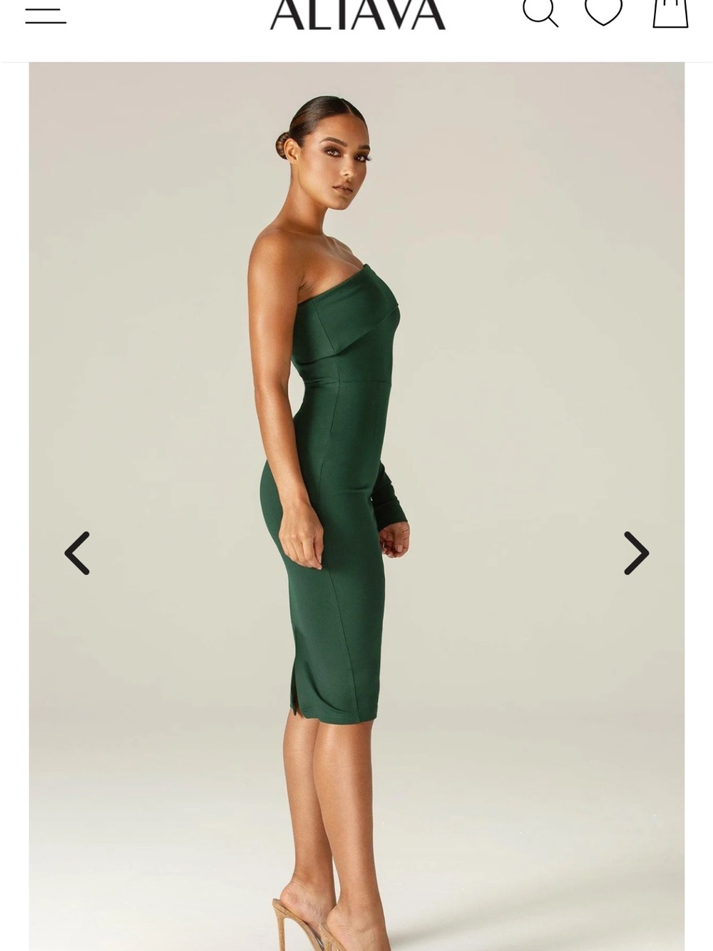 NWT Aliava Rita Women’s One-Shoulder Long Sleeve Emerald Green Dress - Picture 4 of 6